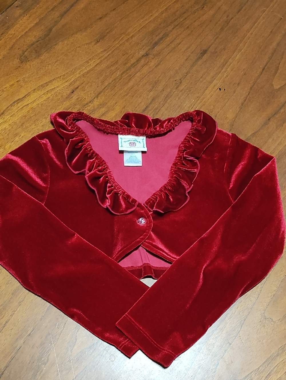 Marmellata Velvet Shrug W/Button & Ruffle Neck - Do You Have The Matching Dress?